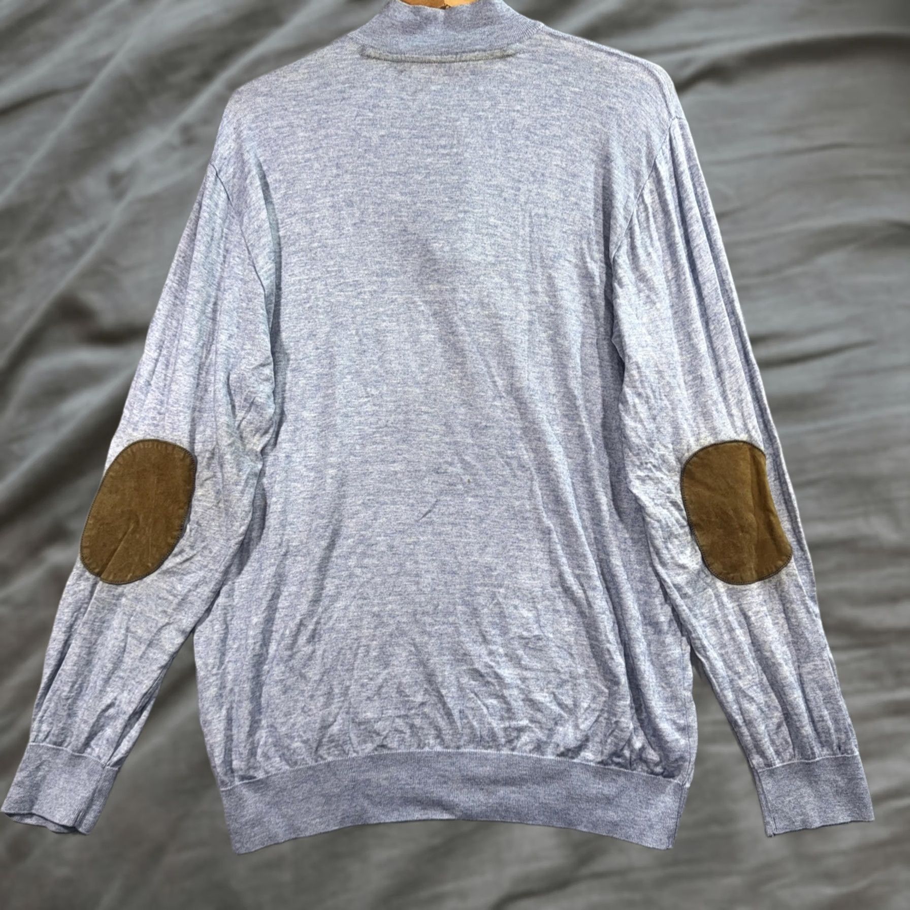 Paul & Shark Paul & Shark Sweater Mens XL Gray 1/4 Zip Mock Neck Elbow Patch Italy Yachting Size US XL / EU 56 / 4 - 1 Thumbnail