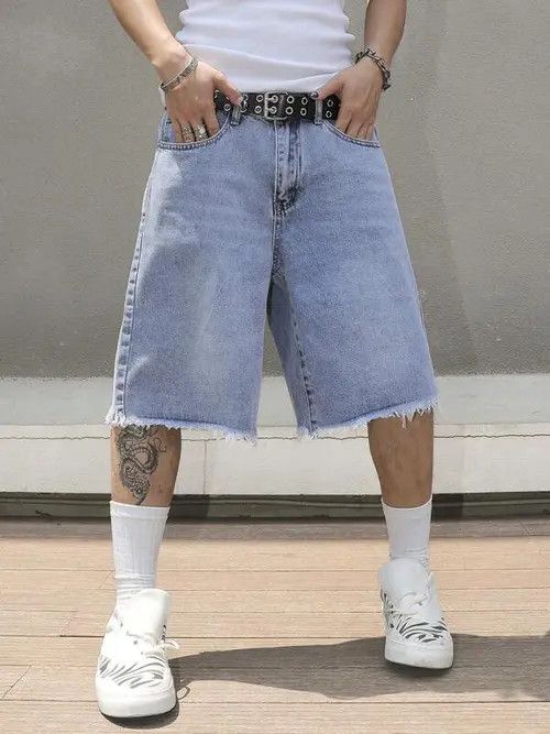 Japanese Brand × Vintage Vintage jeans jorts Y2K distressed shorts Size US 34 / EU 50 - 4 Thumbnail