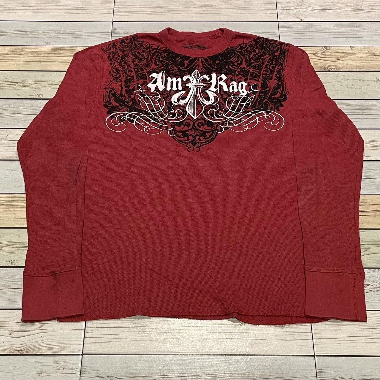 Affliction × Ed Hardy × Southpole Rare Wings Cross Thermal Longsleeve Y2K Affliction Style Size US L / EU 52-54 / 3 - 1 Thumbnail