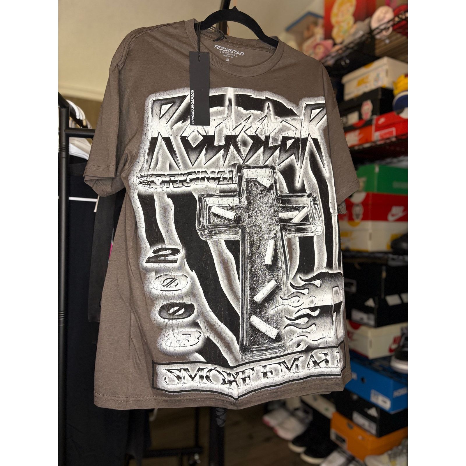 Rockstar Games NWT Sz. M - Men's Rockstart Graphic Tee (Gray) Size US M / EU 48-50 / 2 - 1 Thumbnail