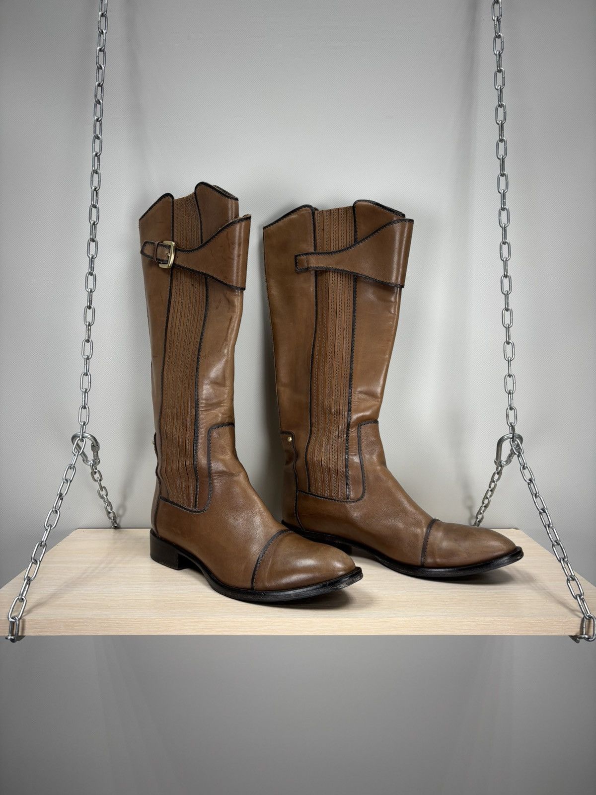 Hugo Boss Womens leather boots Hugo Boss Size 39 1/2 Color Brown Size US 9.5 / IT 39.5 - 1 Thumbnail