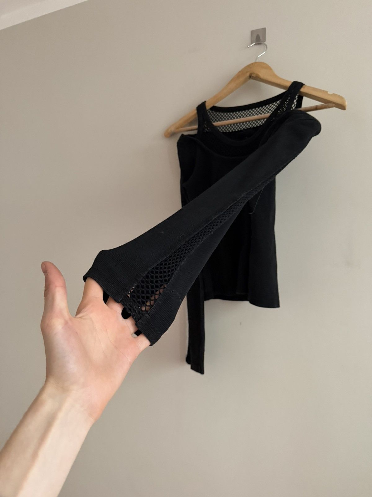 Vintage Avant-Garde Layered Black Mesh Top Size M / US 6-8 / IT 42-44 - 3 Thumbnail