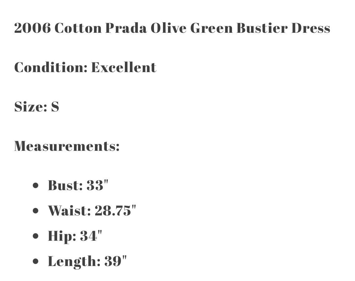 Prada Archival Prada Olive bustier dress size S Size S / US 4 / IT 40 - 9 Thumbnail
