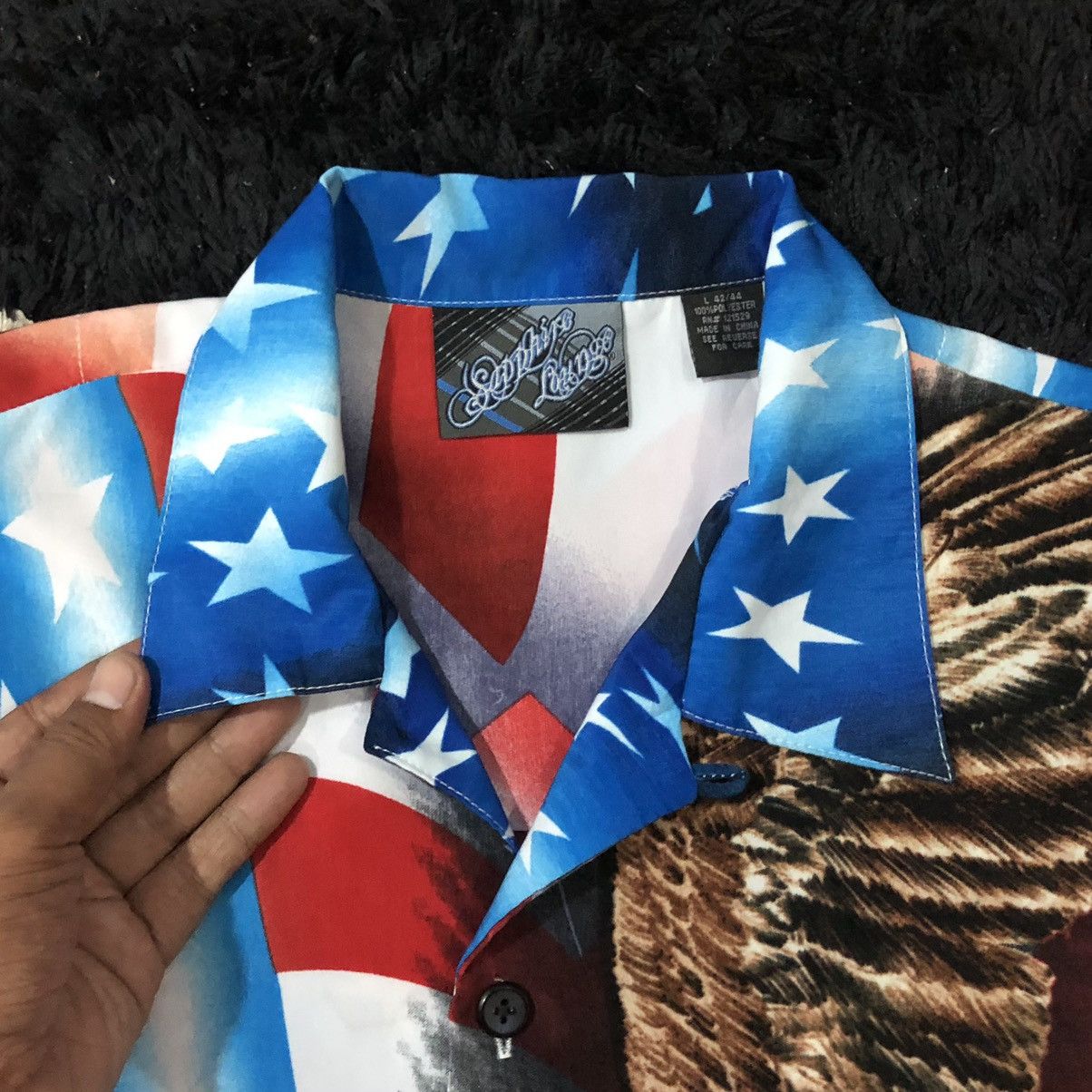 Japanese Brand Vintage Sapphire Lounge American Flag Eagle Motorcycle Biker Size US L / EU 52-54 / 3 - 8 Thumbnail
