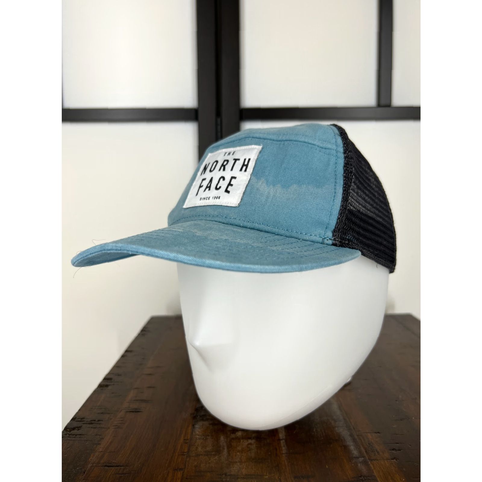 The North Face The North Face Hat Cap Snapback Adult Blue Panel Trucker Distressed Poly 1966 Size ONE SIZE - 4 Thumbnail