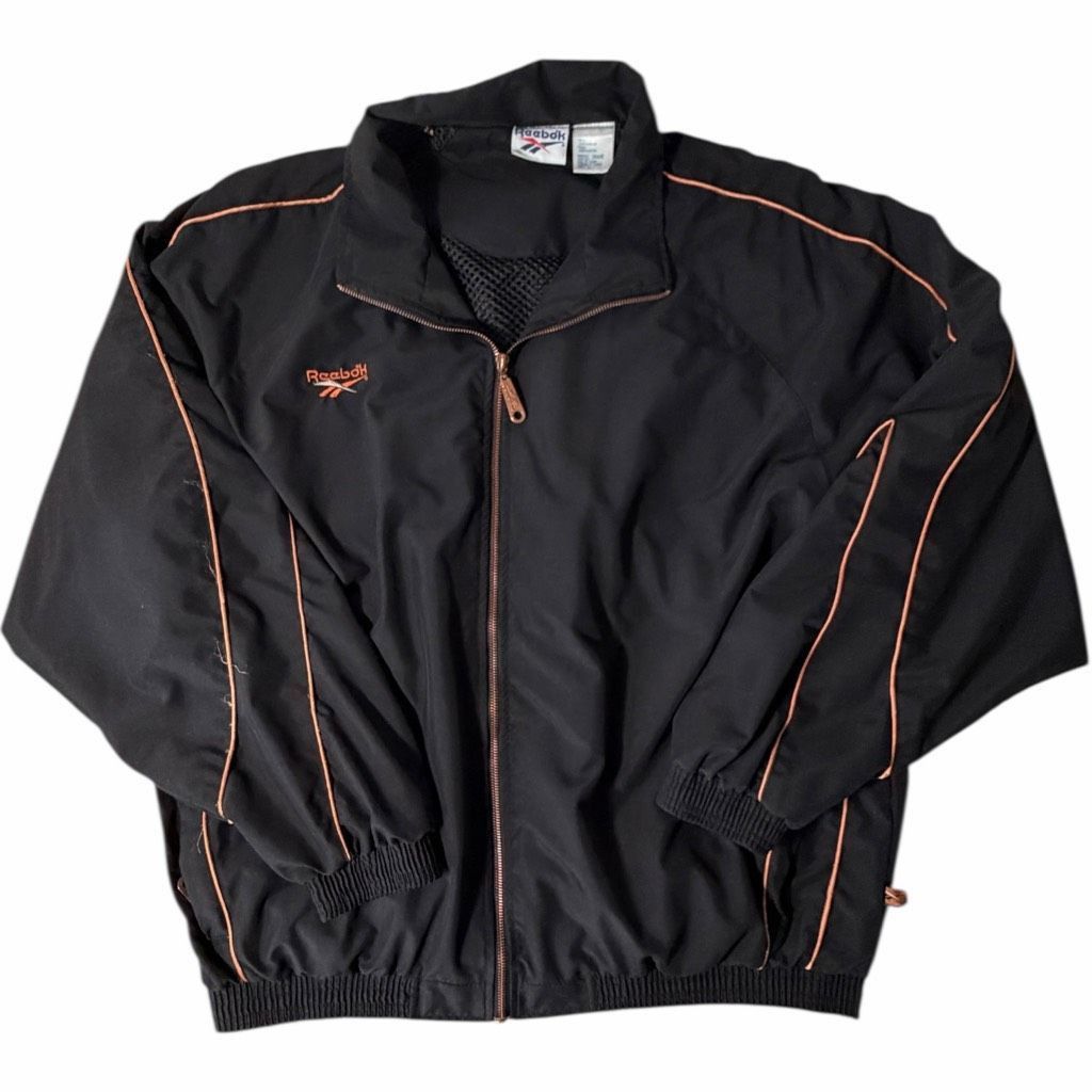Reebok Vintage 90s Reebok Black Full Zip Windbreaker Jacket Size L Retro Streetwear Size US L / EU 52-54 / 3 - 1 Thumbnail