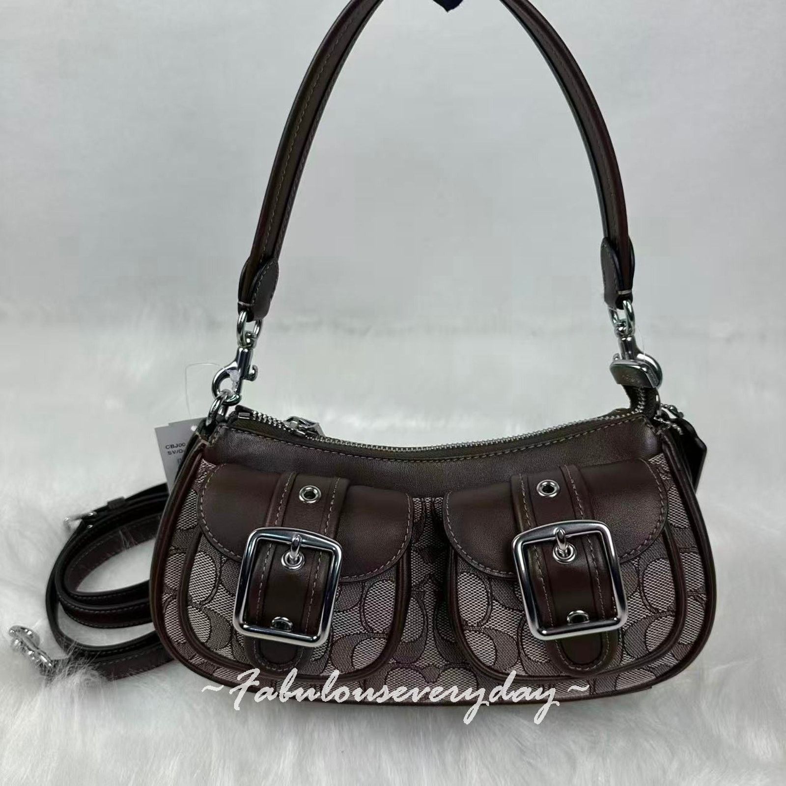 Coach COACH Ashton Shoulder xbody Sig Jacquard/Silver/Oak/Maple Size ONE SIZE - 1 Thumbnail