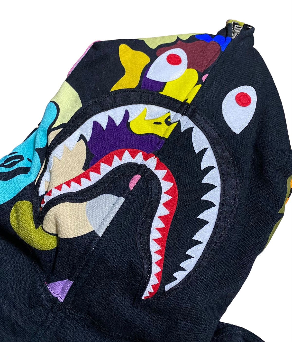 Bape BAPE Shark Full Zip Hoodie Black/ Big Face Multi Camo Size US L / EU 52-54 / 3 - 2 Thumbnail