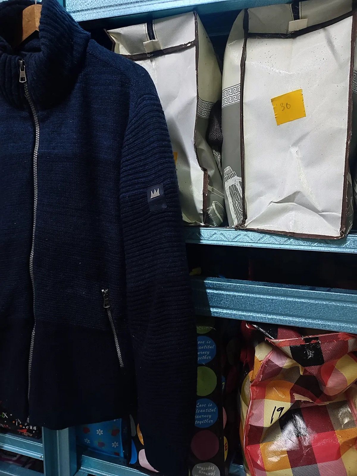 Jean-Michel Basquiat Jean-Michel Basquiat™ Quilted Knit Bomber Jacket – Navy Size US L / EU 52-54 / 3 - 6 Thumbnail