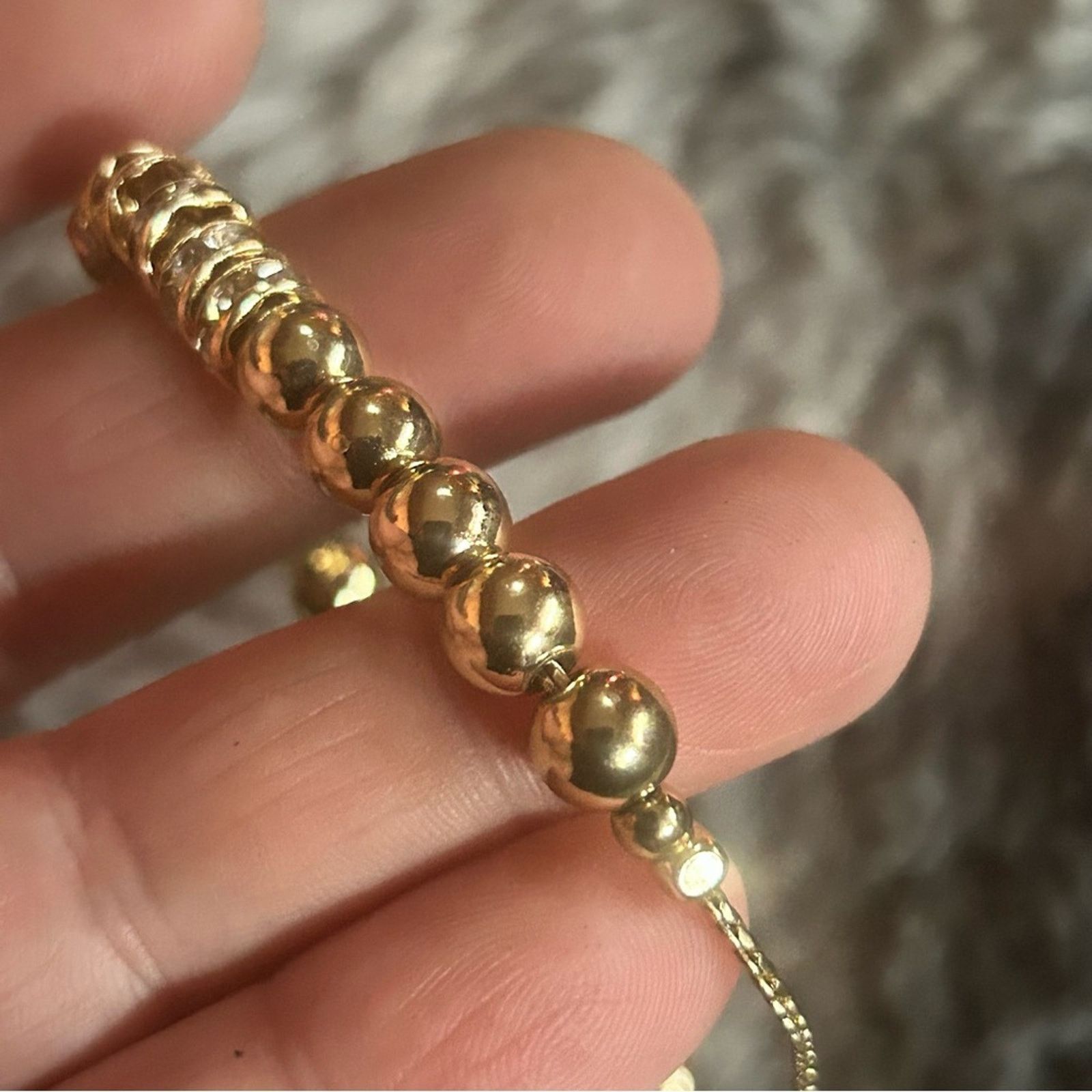 Jewelry Swarovski crystal rondelle gold ball slider bracelet Size ONE SIZE - 7 Thumbnail
