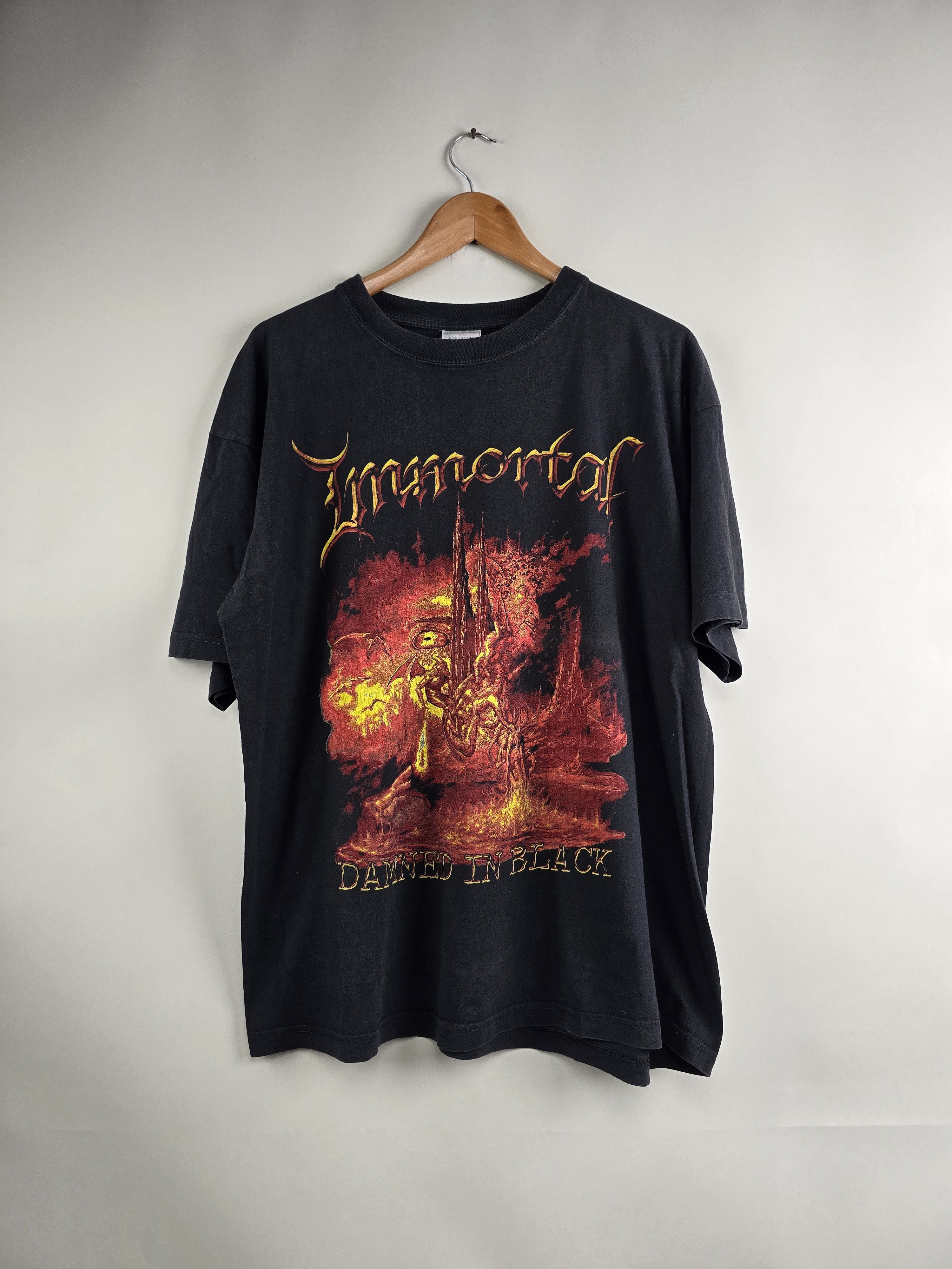image of Band Tees x Rock Tees 2000 Immortal Damned In Black XL 23" 28.5", Men's
