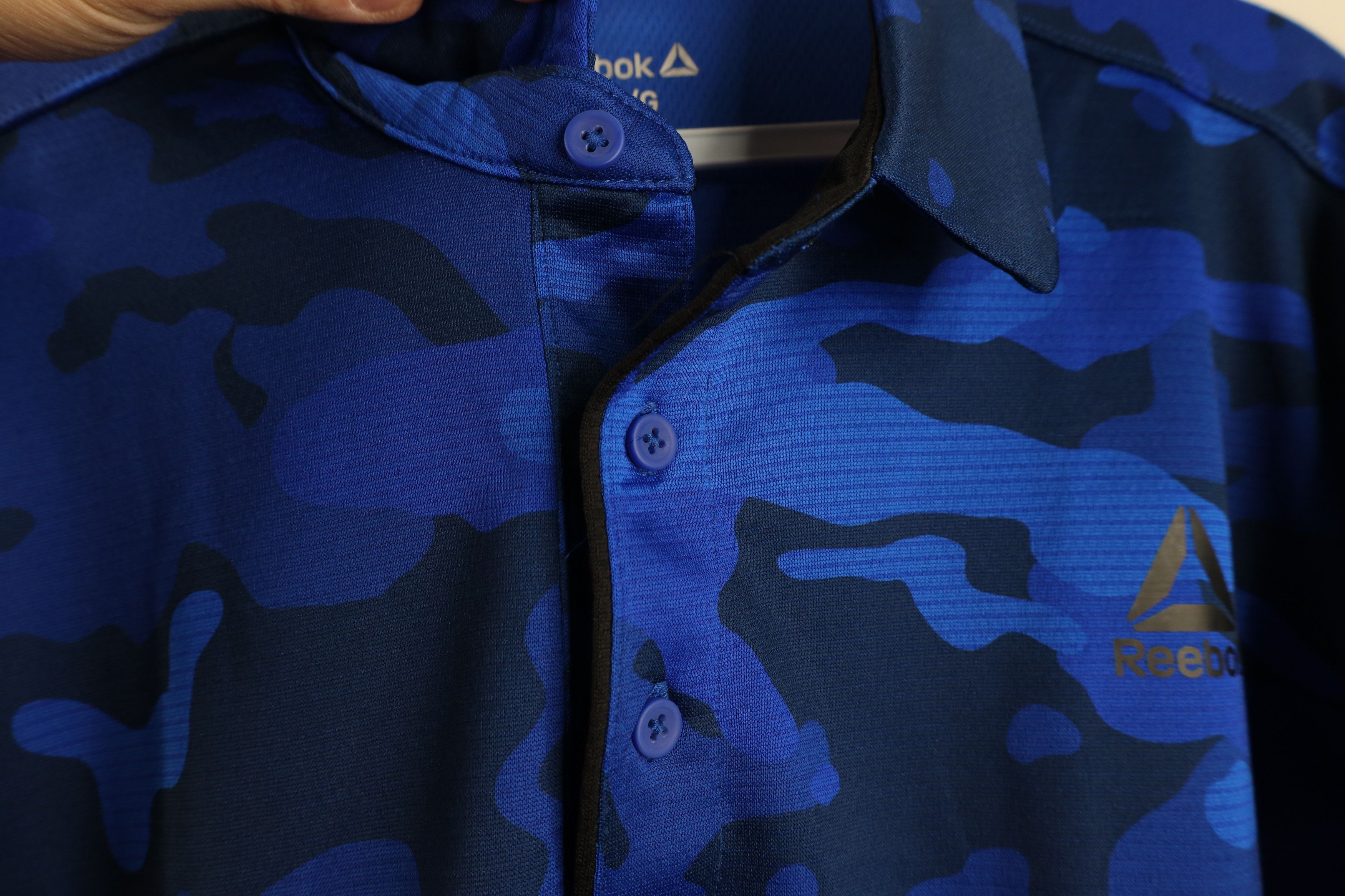 Reebok × Vintage New Reebok Crossfit Camouflage Short Sleeve Polo Shirt Blue Size US L / EU 52-54 / 3 - 8 Thumbnail