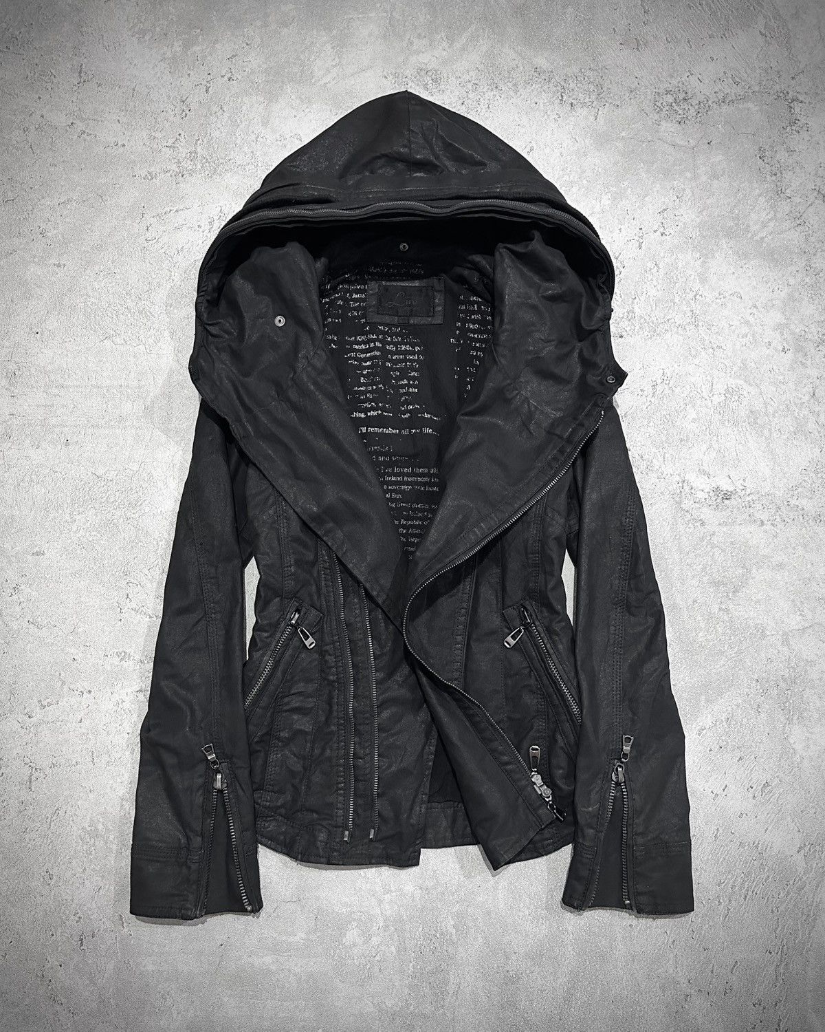 Japanese Brand Luv Maison Bono Waxed Assymetric Jacket Kmrii Style Size US S / EU 44-46 / 1 - 3 Thumbnail