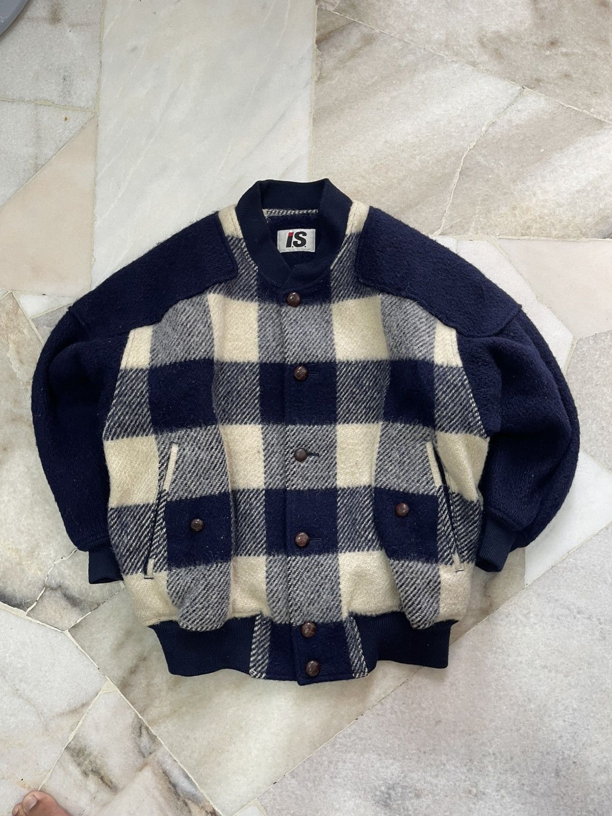 Issey Miyake 80s Issey Miyake Plaid Wool Jacket Size US L / EU 52-54 / 3 - 4 Thumbnail