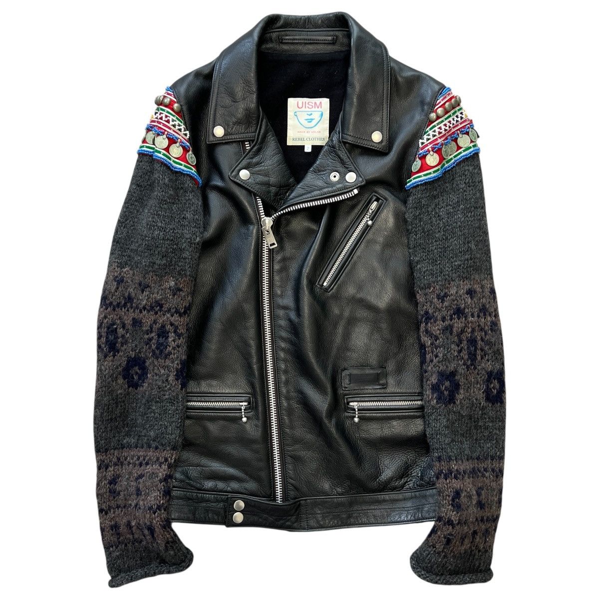 Undercover UNDERCOVERISM "EARMUFF MANIAC" Knit Sleeve Biker Jacket Size US M / EU 48-50 / 2 - 1 Thumbnail