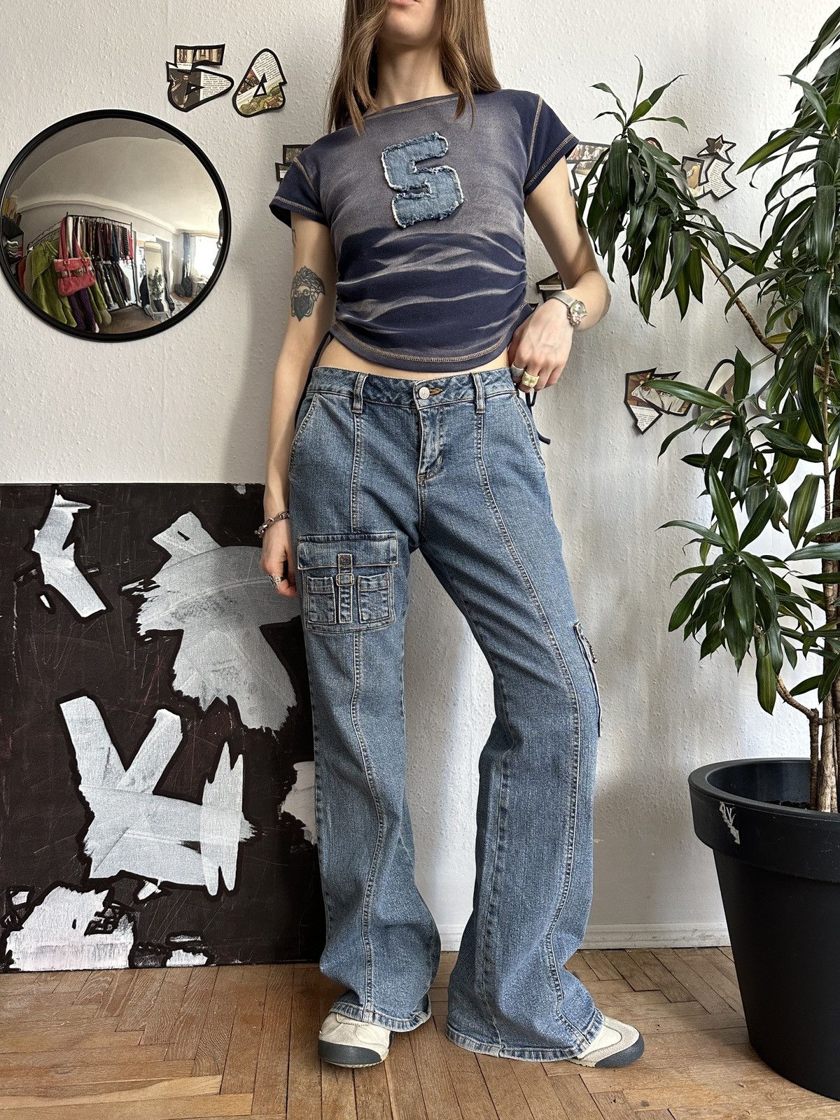 If Six Was Nine × Seditionaries Vintage Jeans Sexy Mid Rise Washed Distressed Denim Pocket Size 32" / US 10 / IT 46 - 2 Thumbnail
