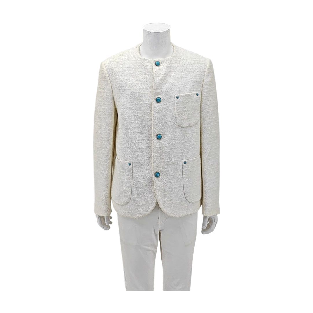 Louis Vuitton Louis Vuitton Textured Collarless Jacket Size M Size US M / EU 48-50 / 2 - 1 Thumbnail