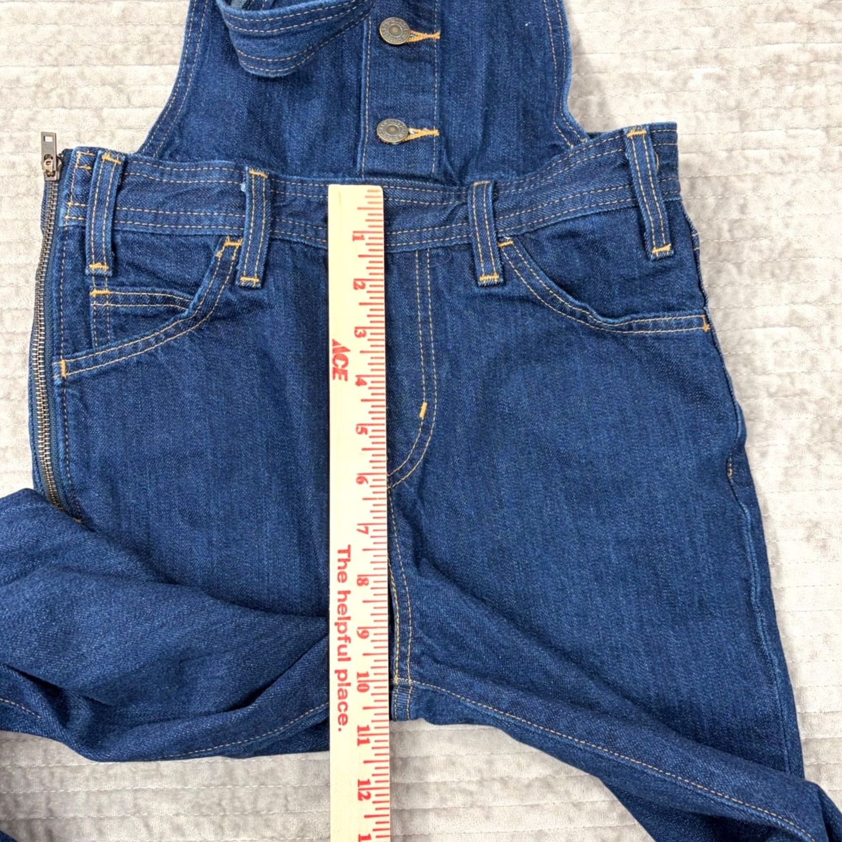 Levi's Levi'S Denim Overalls Dark Wash Side Zip Raw Hem Womens 25 EU Size Size 24" / US 00 / IT 34 - 5 Thumbnail