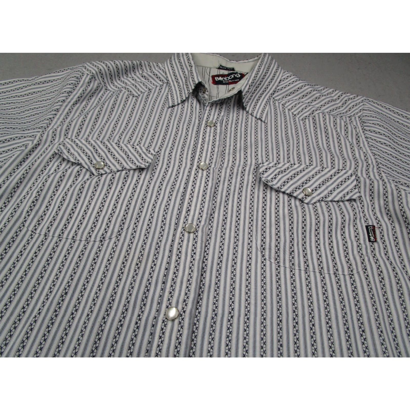 Billabong VINTAGE Billabong Shirt Mens Large Blue Slim Fit Button Up Pearl Snaps Y2K Size US L / EU 52-54 / 3 - 2 Thumbnail