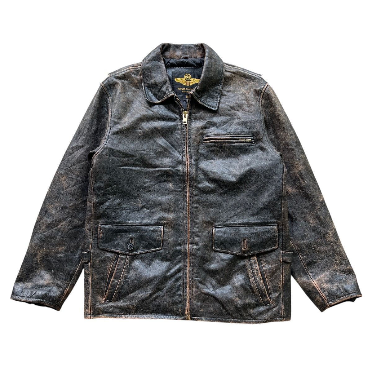 Vintage Vintage Morgan Productions Patina Leather Jacket Size US M / EU 48-50 / 2 - 1 Thumbnail