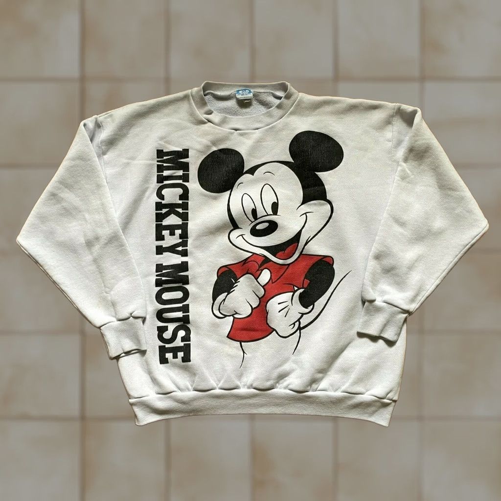 Vintage Vintage Disney Mickey Mouse Sweatshirt Crewneck Sz XL Men White 80s Cartoon Graphic Made in USA Size US XL / EU 56 / 4 - 1 Thumbnail