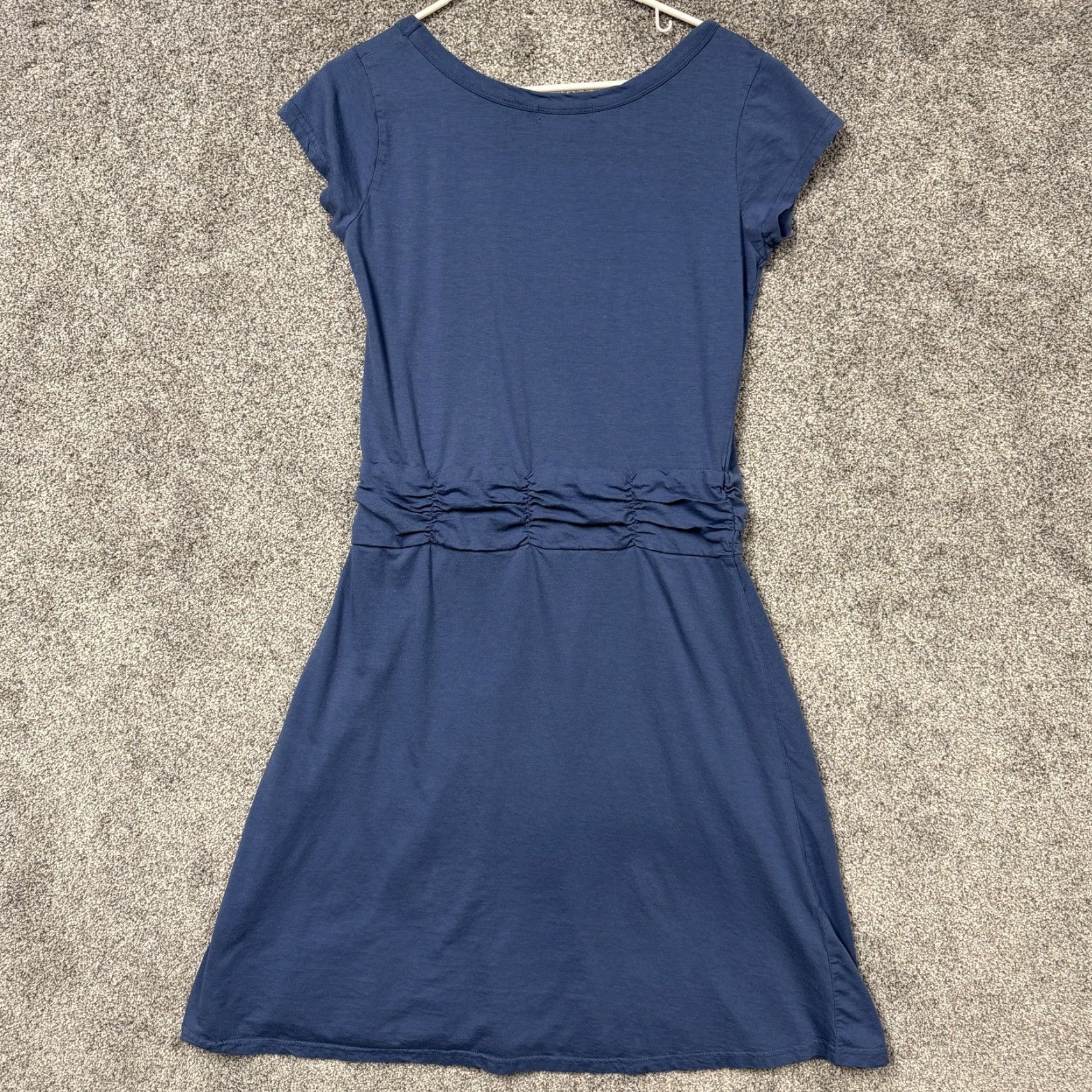Vintage Contact New York Dress M Women Blue Solid Knee-Length Cotton Blend Jersey Cap Sleeve Scoop Neck Casual Size M / US 6-8 / IT 42-44 - 6 Thumbnail