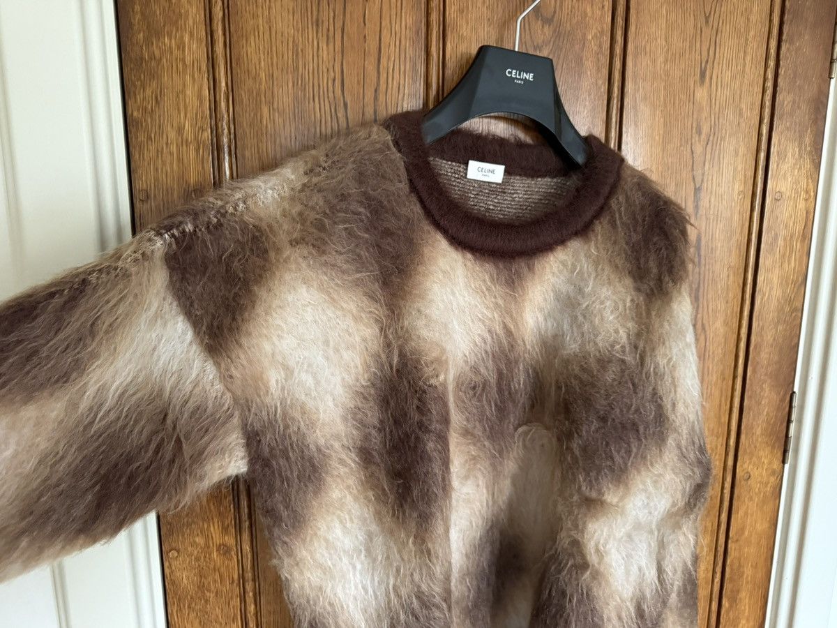 Celine $1.4k FW22 Celine argyle mohair blend fuzzy sweater M Hedi Size US M / EU 48-50 / 2 - 11 Thumbnail