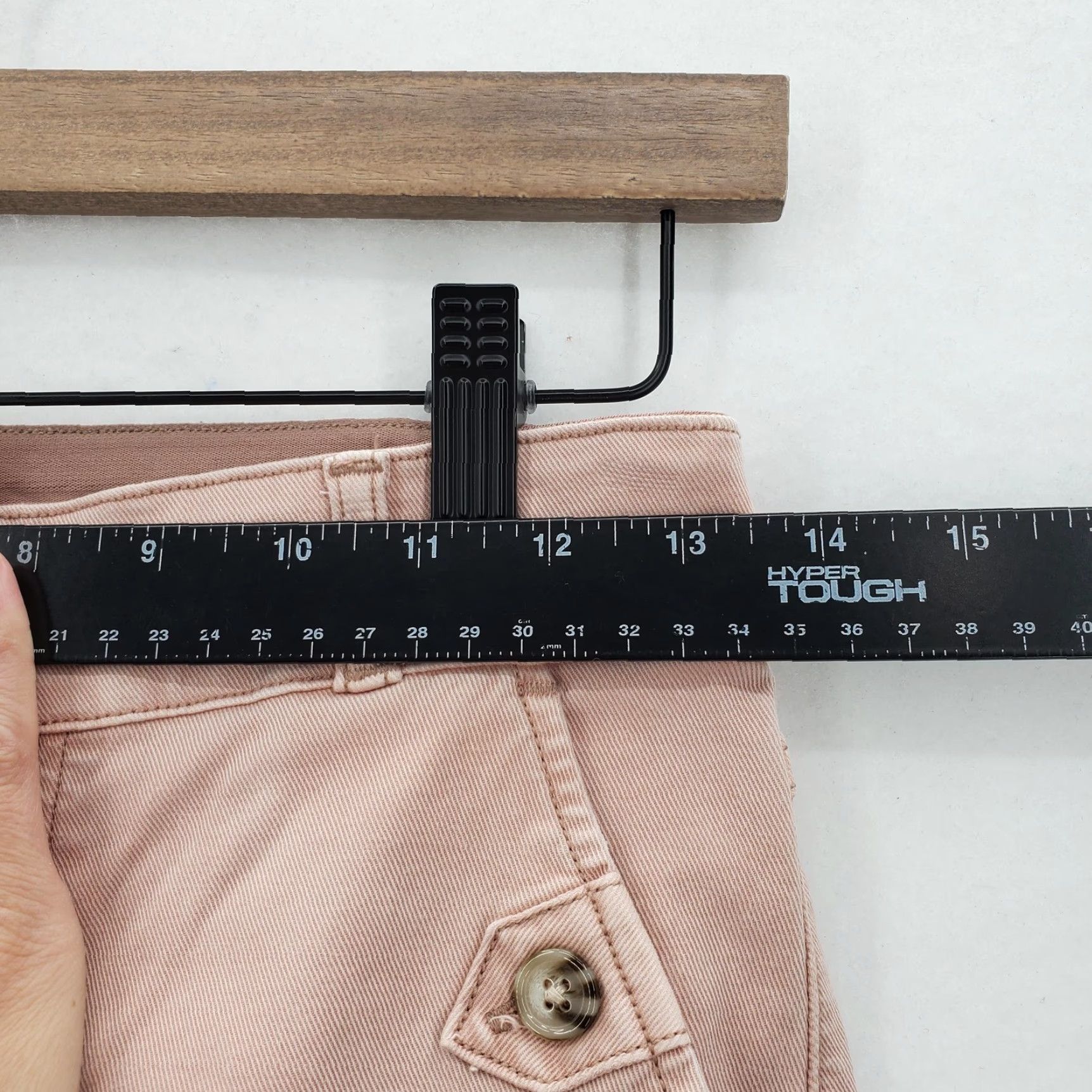 Spanx Spanx Cropped Wide-Leg Pants Womens 2 Pink Button Pockets Preppy Twill Cotton Spandex Size 26" / US 2 / IT 38 - 5 Thumbnail