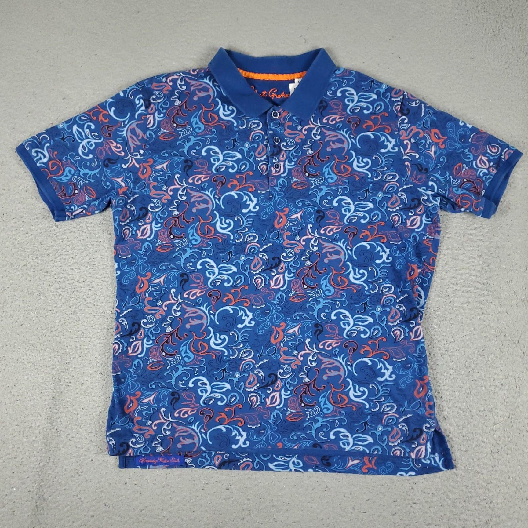 Robert Graham VINTAGE Robert Graham Polo Shirt Mens Medium Blue Floral Casual Short Sleeve 2000s Men Size US M / EU 48-50 / 2 - 2 Thumbnail