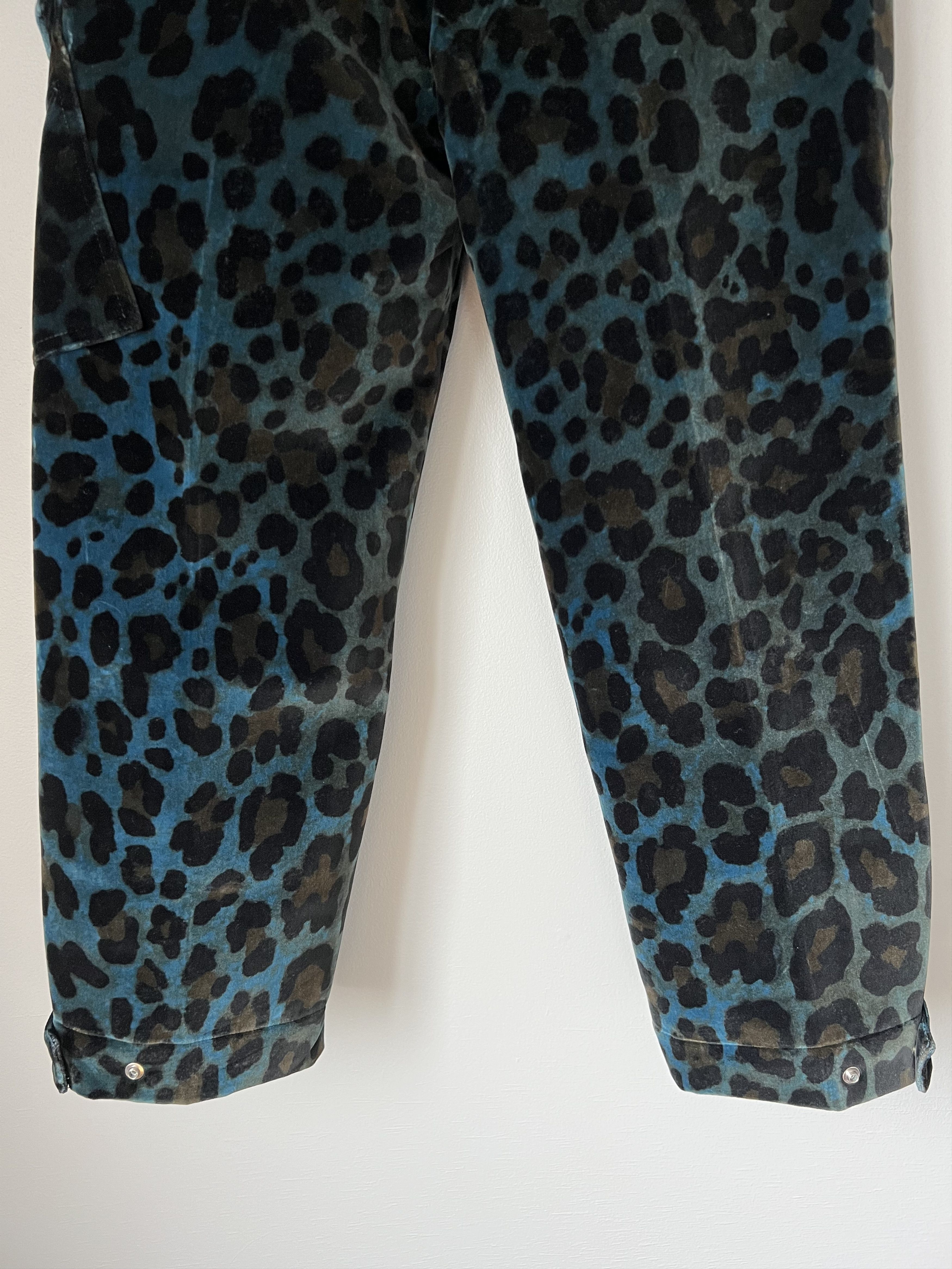 OAMC OAMC Velour Leopard Combine Cargo Pants in Blue Size US 32 / EU 48 - 6 Thumbnail