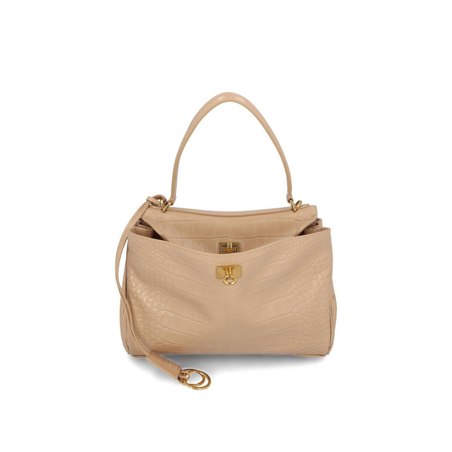 BALENCIAGA Rodeo Small Beige Embossed Leather Handbag New An