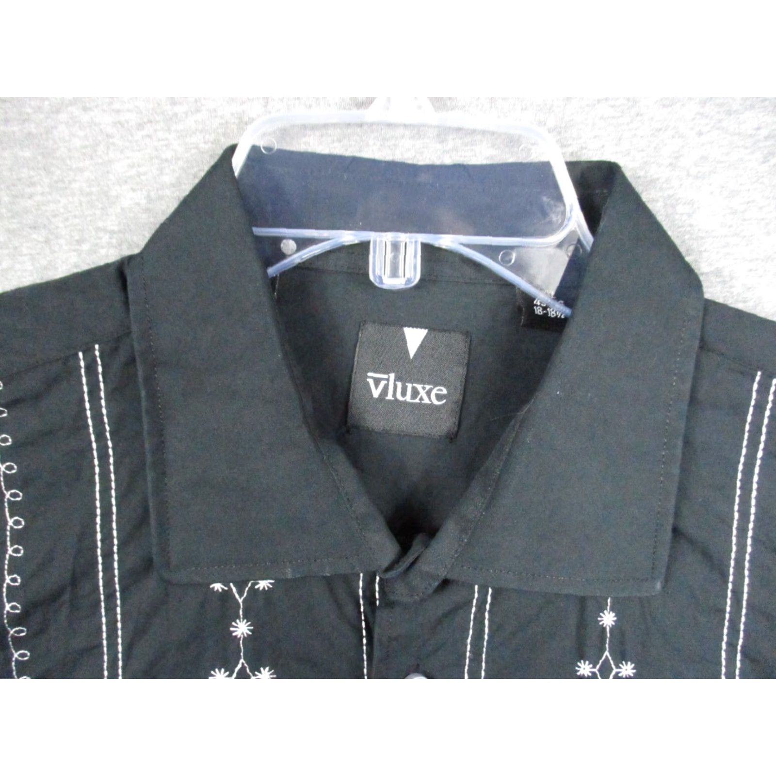 Vintage Vluxe Button Shirt Mens 2XL Black Long Sleeve Western Cowboy Collar Shirt Size US XXL / EU 58 / 5 - 2 Thumbnail