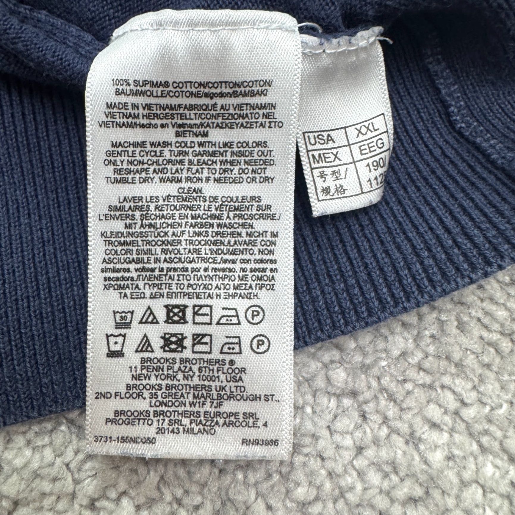 Brooks Brothers Brooks Brothers 1/2 Zip Pullover Sweatshirt Mens XXL Navy Blue Mock Neck Casual Knit Cotton Regular Long Sleeve Size US XXL / EU 58 / 5 - 7 Thumbnail