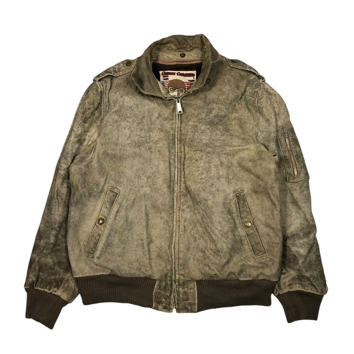 🔥VINTAGE BIKER LEATHER JACKET CHARLES CHEVIGNON PARIS