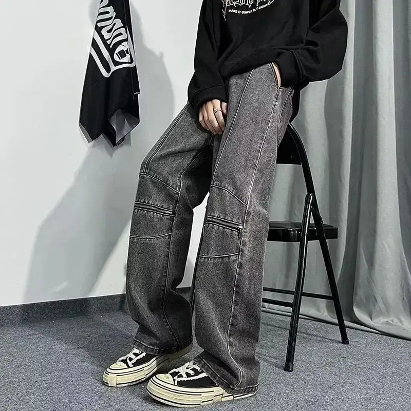 Japanese Brand Retro wide leg straight leg jeans Size US 32 / EU 48 - 6 Thumbnail