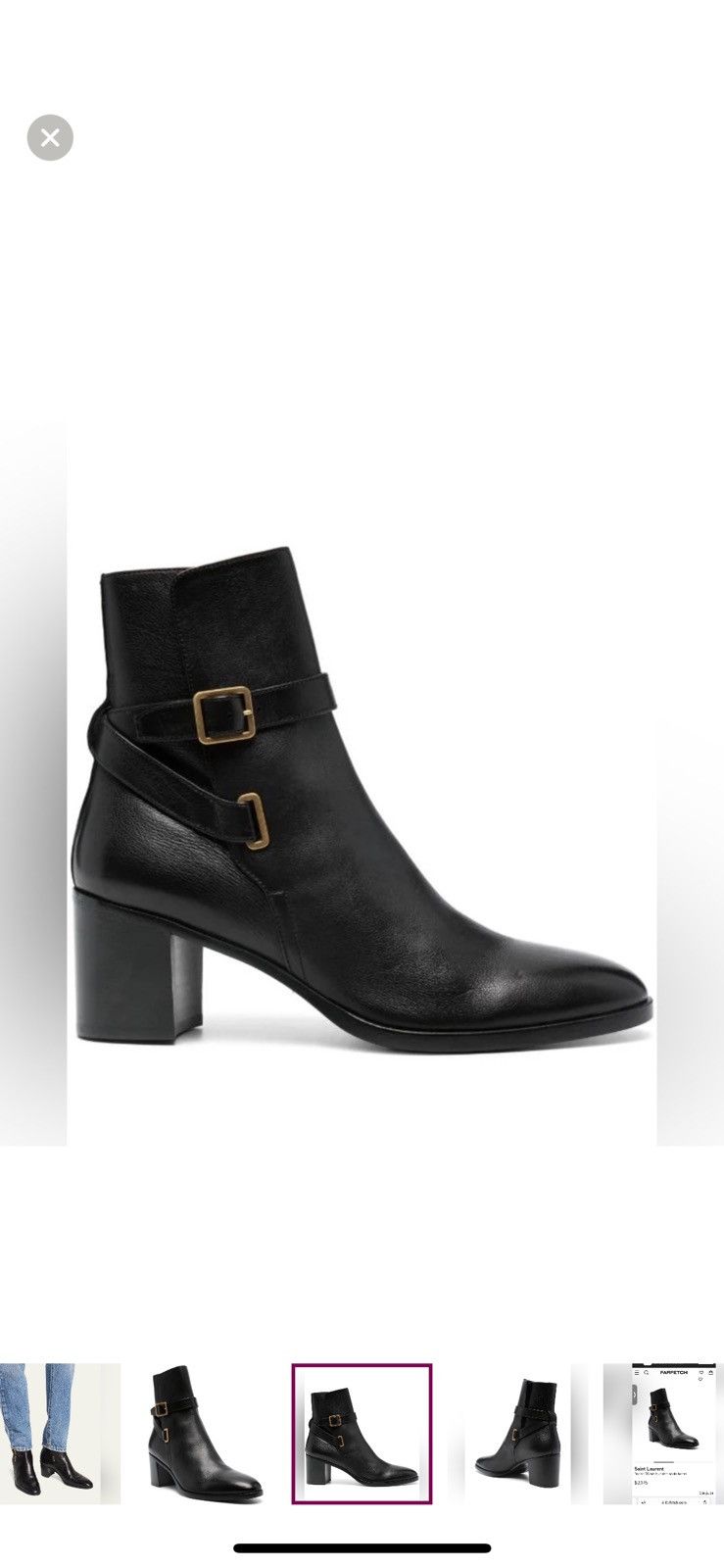 Saint Laurent Paris Saint Laurent Dorian 70mm Calfskin Buckle Ankle Booties Size US 11 / IT 41 - 3 Thumbnail