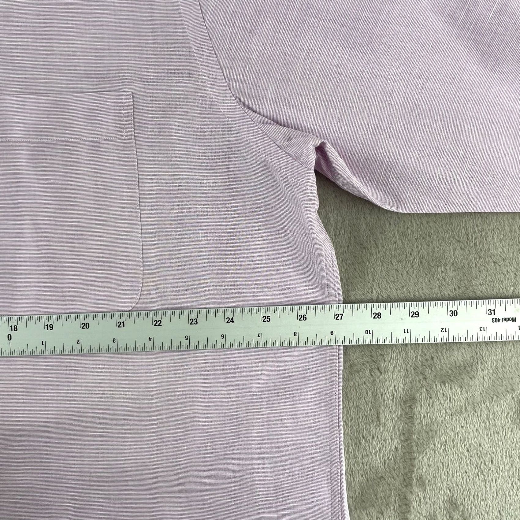 Brioni Brioni Shirt Men XL Lavender Linen Cotton Blend Long Sleeve Designer Made Italy Size US XL / EU 56 / 4 - 6 Thumbnail