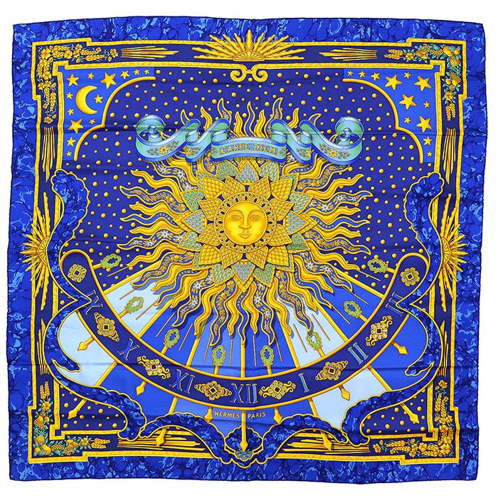 Hermes Hermes Hermes Carre90 CARPE DIEM Silk Scarf Textile Scarf DUTY FREE for USA Size ONE SIZE - 1 Thumbnail
