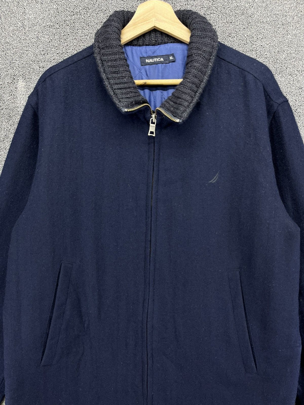 Nautica Vintage Nautica Navy Blue Wool Jacket Size US XL / EU 56 / 4 - 5 Thumbnail