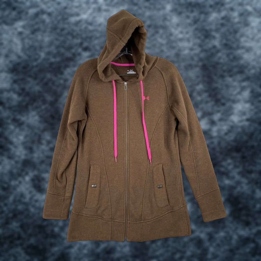 Under Armour Under Armour Hoodie Women M Brown Full Zip Fleece Pockets Cold Gear Knit Crew Neck Size M / US 6-8 / IT 42-44 - 1 Thumbnail