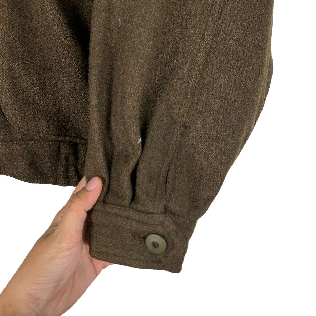 Japanese Brand LEONTE Olive Hooded Wool Bomber Jacket #1103-C50 Size US M / EU 48-50 / 2 - 13 Thumbnail