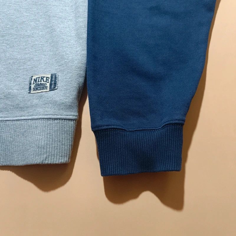 Nike Vintage Y2K NIKE Big Center Swoosh Grey Blue Sweatshirt M Size US M / EU 48-50 / 2 - 10 Thumbnail