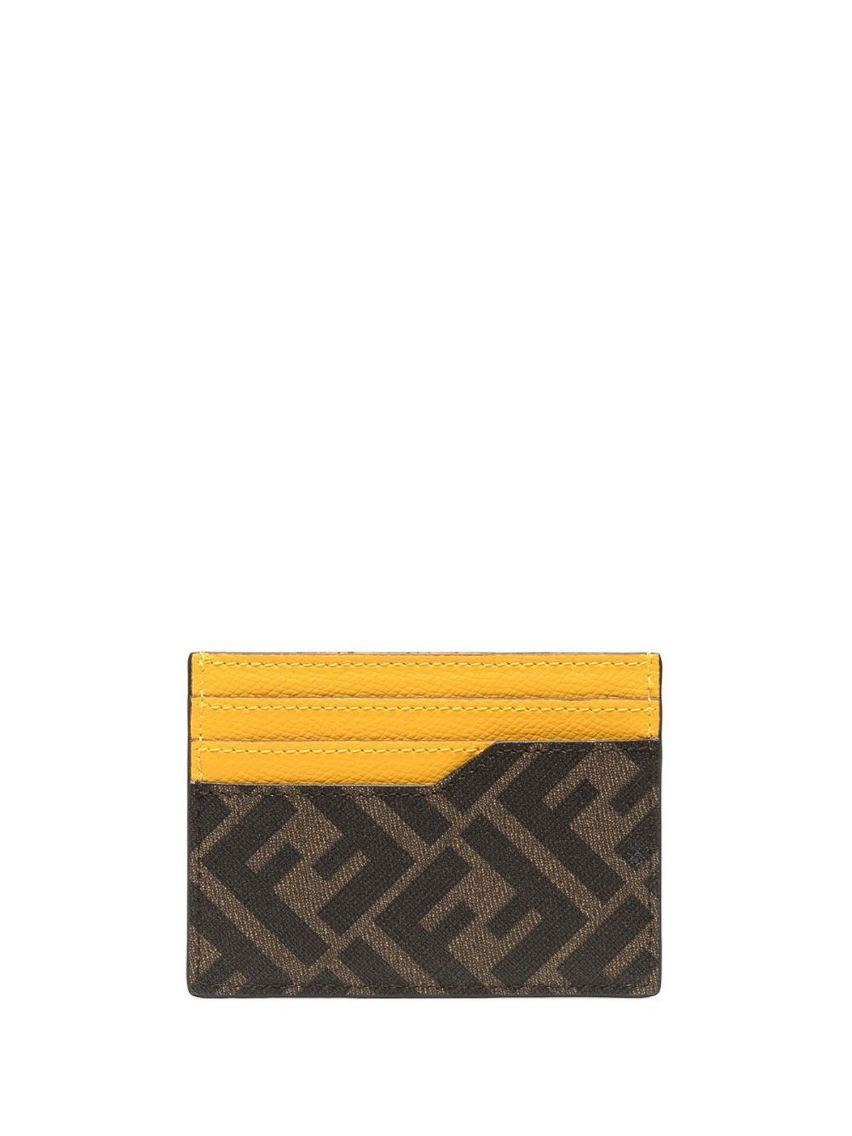 Fendi o1s1wg111224 Size: OS / Cardholder in Brown & Yellow Size ONE SIZE - 2 Thumbnail