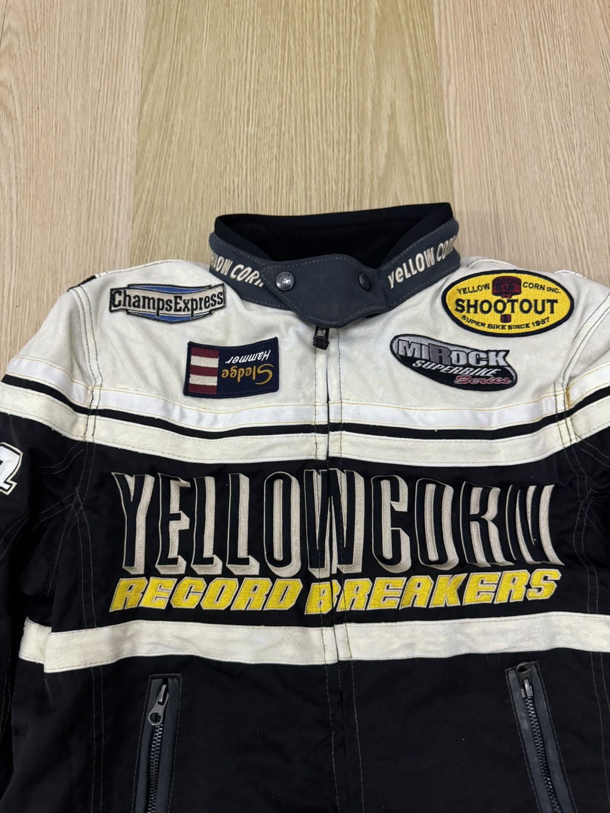 Japanese Brand × YELLOW CORN Yellow corn Record Breaker padded rider jacket Size US L / EU 52-54 / 3 - 5 Thumbnail