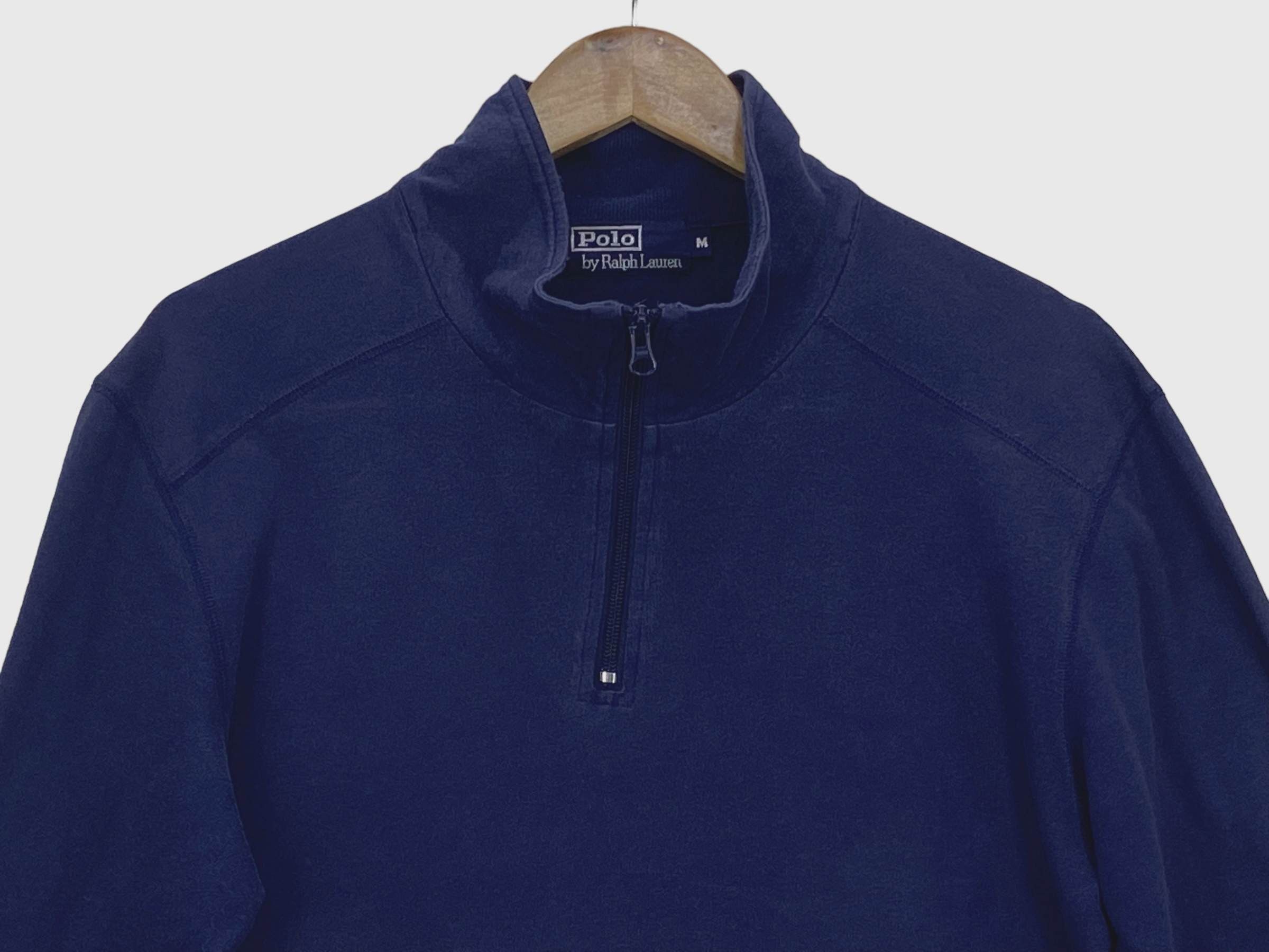 Polo Ralph Lauren × Vintage Polo Ralph Lauren 1/4 Zip Pullover Sweater – Navy Blue Size US XXS / EU 40 - 3 Thumbnail
