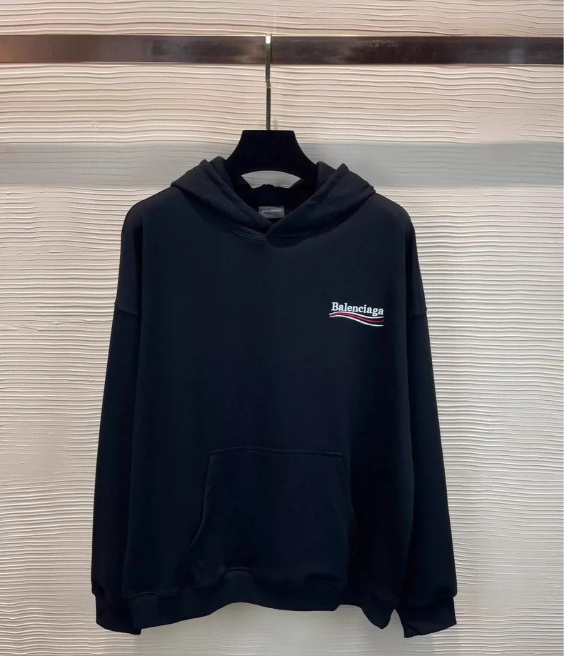 Balenciaga Balenciaga Black letter sea wave embroidered hooded sweate Size US XS / EU 42 / 0 - 1 Thumbnail