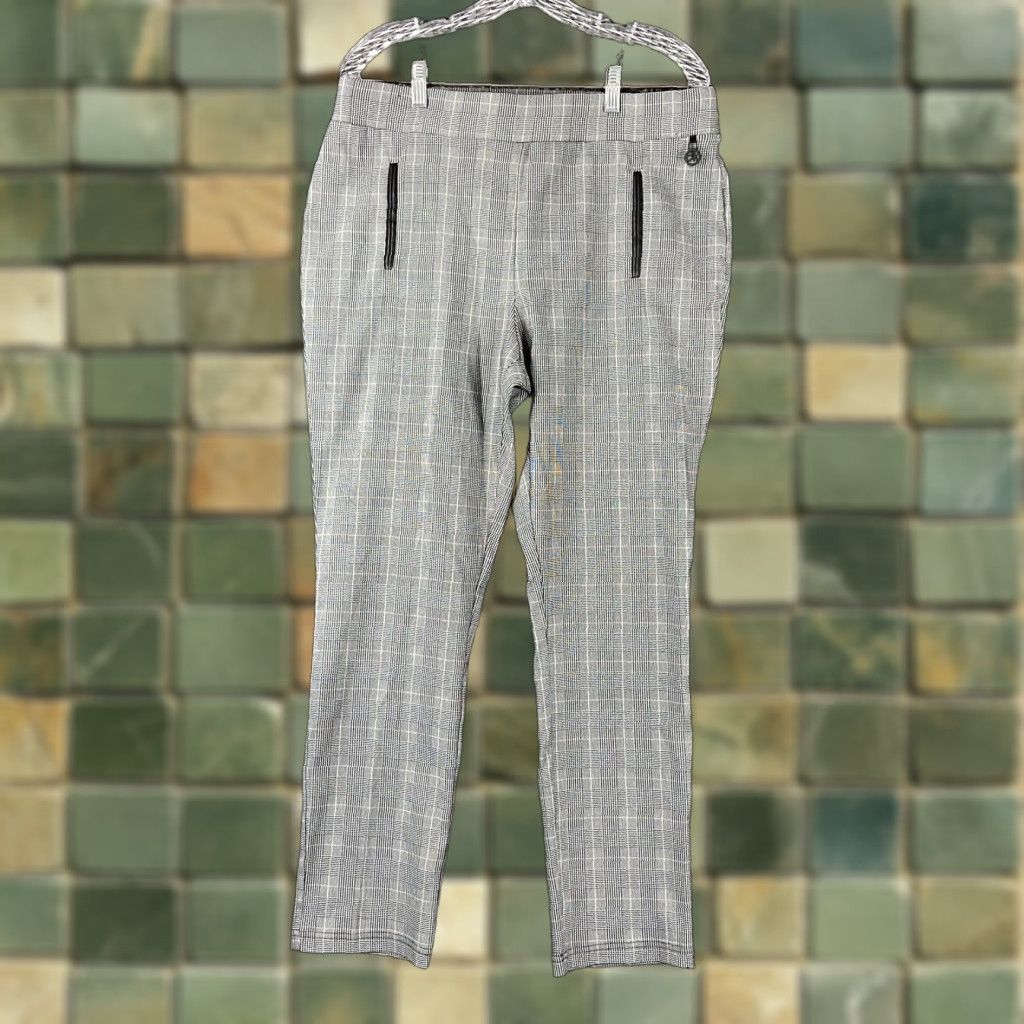 Calvin Klein Calvin Klein Pants Women Gray Plaid Skinny Dress Pants 16 Size 38" / US 16 / IT 52 - 1 Thumbnail