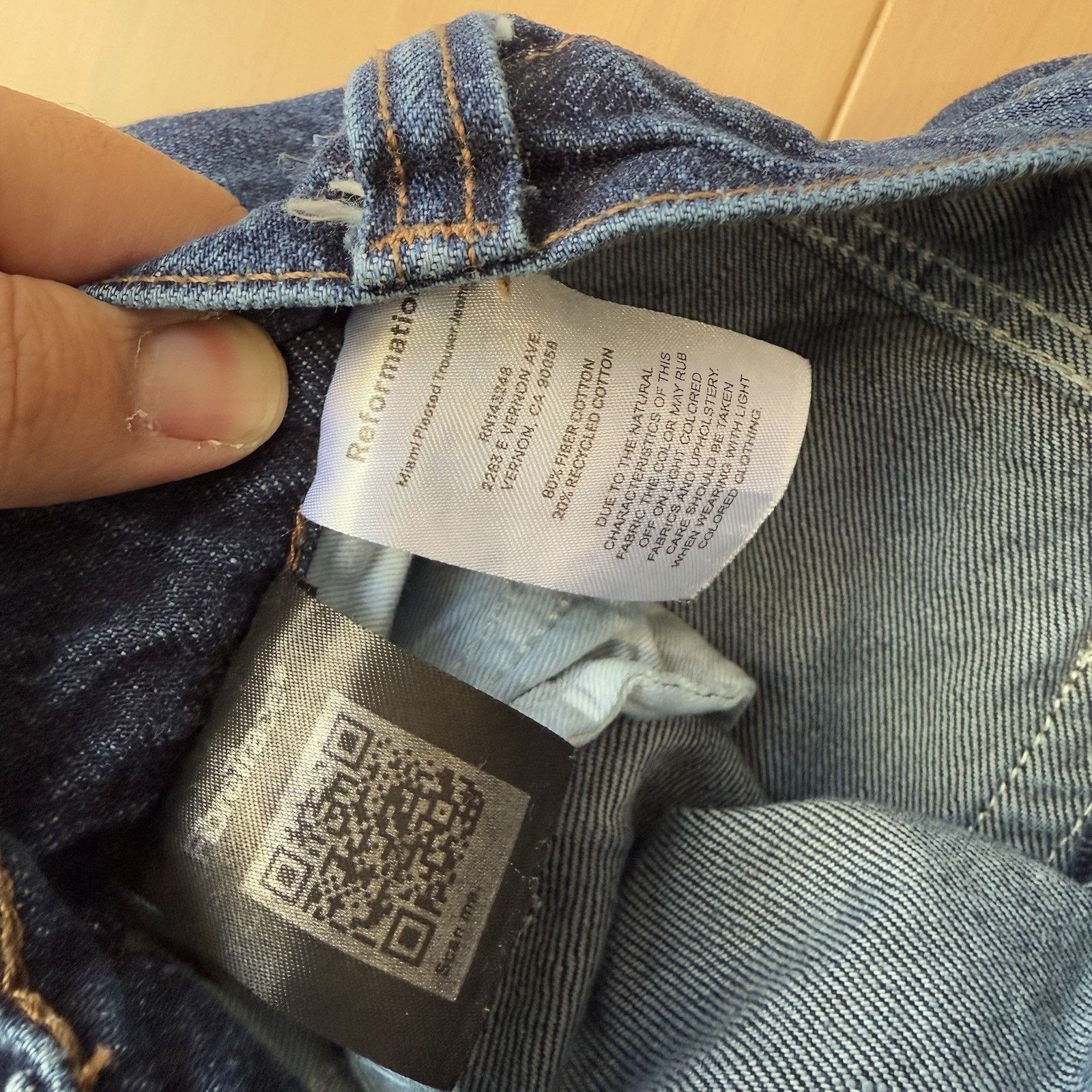 Reformation Reformation Miami Pleated Trouser Jeans Women's 31 Dark Wash Size 31" - 6 Thumbnail
