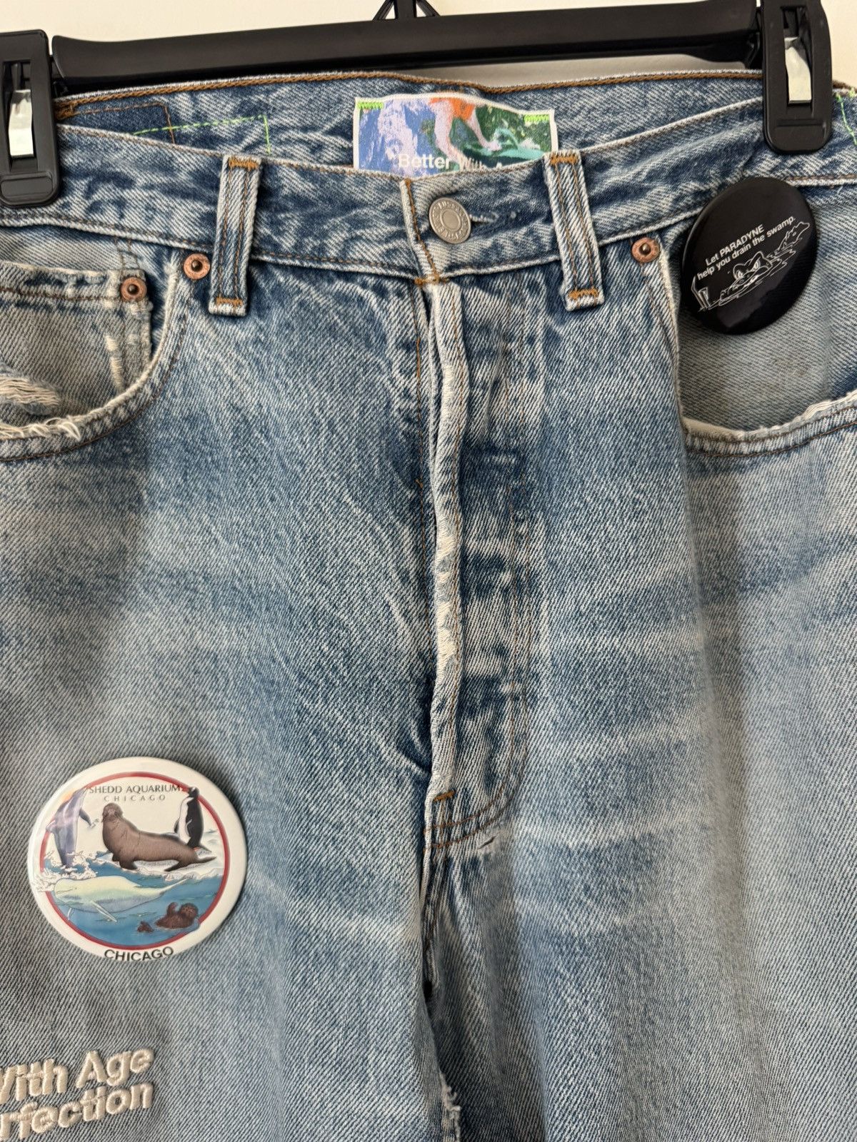 Better With Age Better With Age Pin Denim Shorts Indigo Blue, Size 33 Size US 33 - 5 Thumbnail