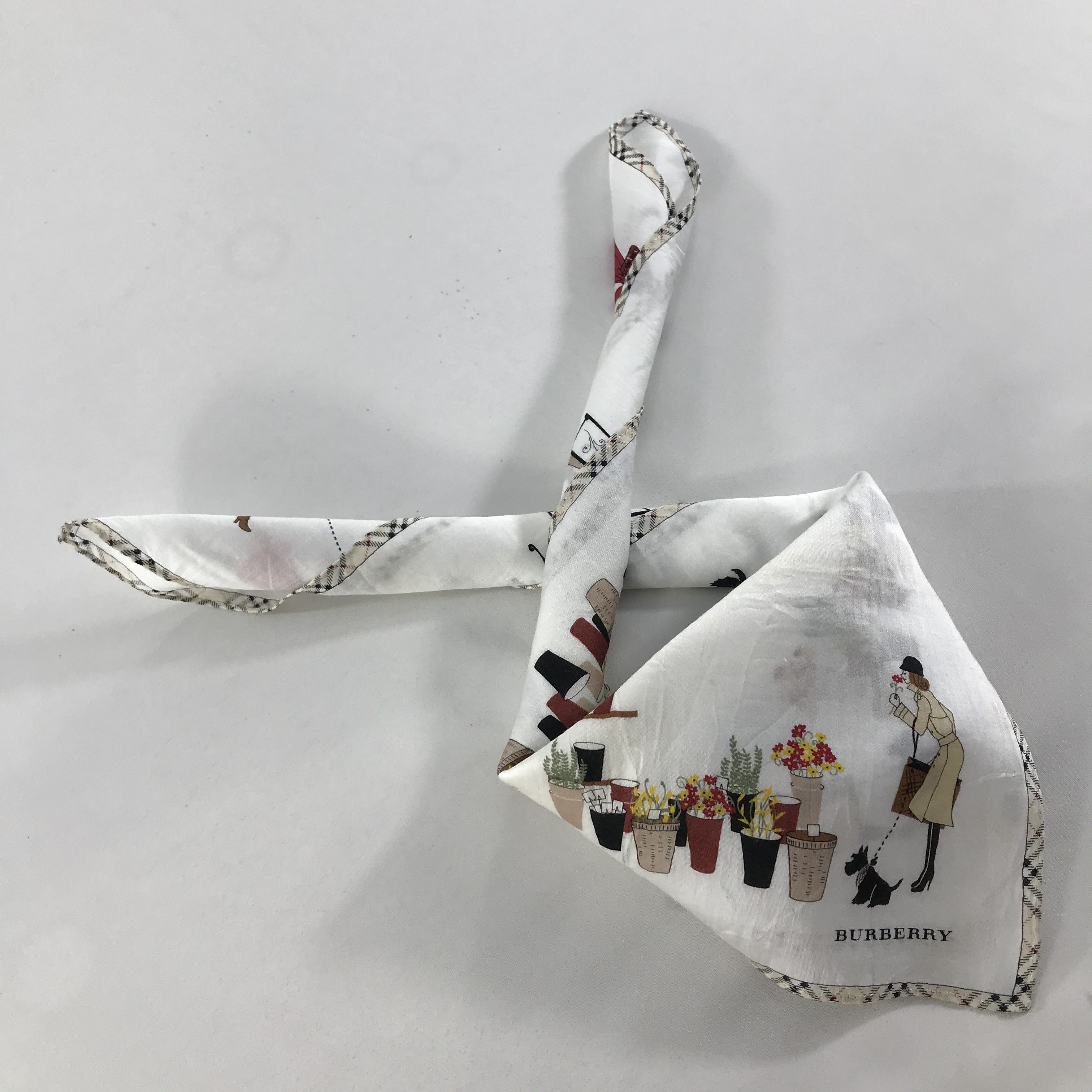 Burberry × Vintage Burberry Bandana / Handkerchief / Neckerchief - S1596 Size ONE SIZE - 4 Thumbnail
